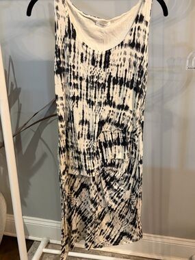 Promod Black and White Tie-Dye Sleeveless Dress size small